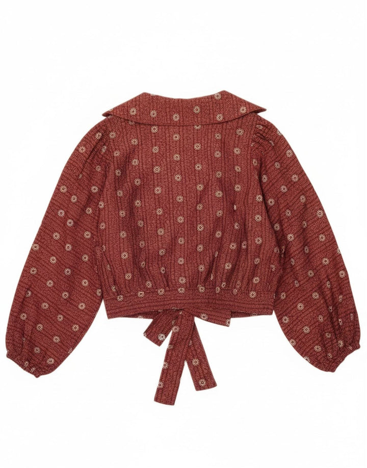 Blusa feminina Krizia com gravata frontal e bolinhas grandes IT 46