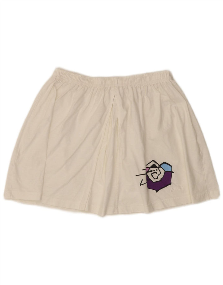 ACTIVE Minissaia feminina gráfica média W30 algodão branco