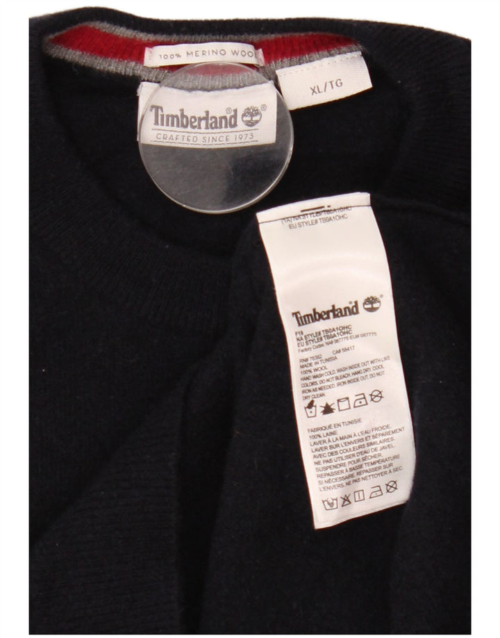 Suéter feminino Timberland com gola redonda UK 18 XL azul marinho lã