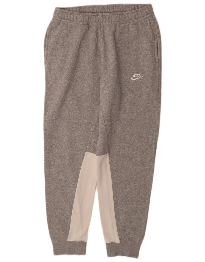 Calça de treino masculina NIKE Joggers cinza médio algodão colorblock