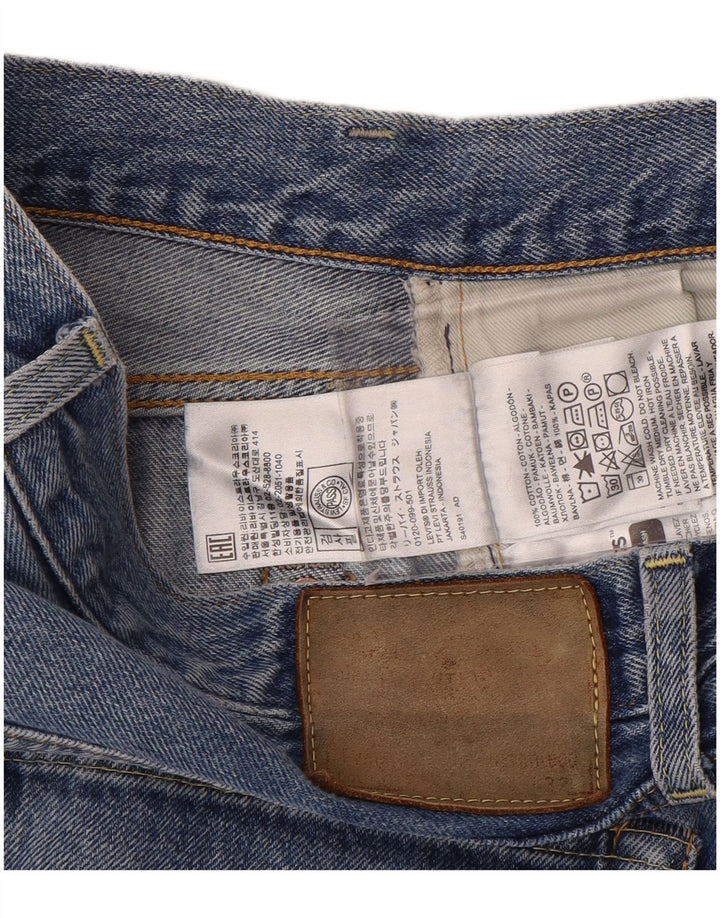 Jeans retos masculinos Levi's W34 L32 algodão azul