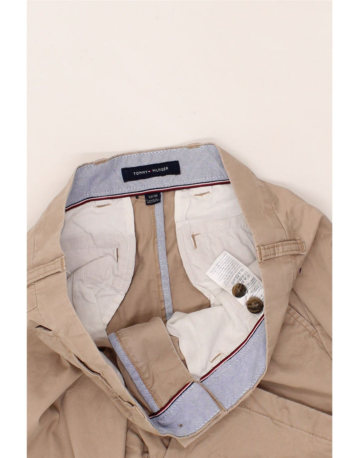TOMMY HILFIGER Mens Slim Chino Trousers W32 L30 Beige Cotton Vintage Tommy Hilfiger and Second-Hand Tommy Hilfiger from Messina Hembry 