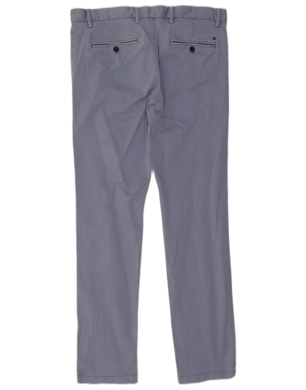 Tommy Hilfiger Mens Flex Slim Chino Calças W36 L32 Azul Algodão
