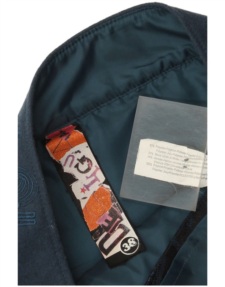 Saia feminina Desigual A-Line EU 38 Médio W32 Azul Marinho Geométrico