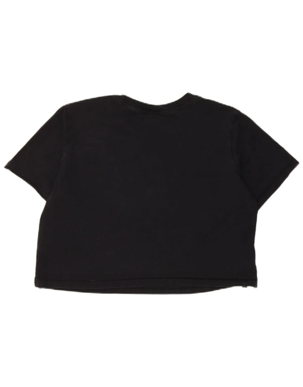 Camiseta feminina Nike Crop Graphic Top UK 16 grande algodão preto