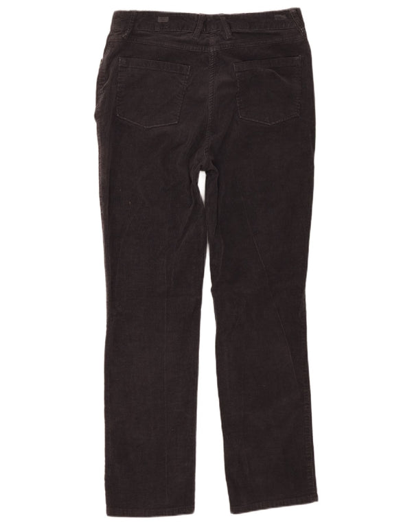 Calça feminina reta de veludo Marks & Spencer Reino Unido 12 médio W32 L28 cinza