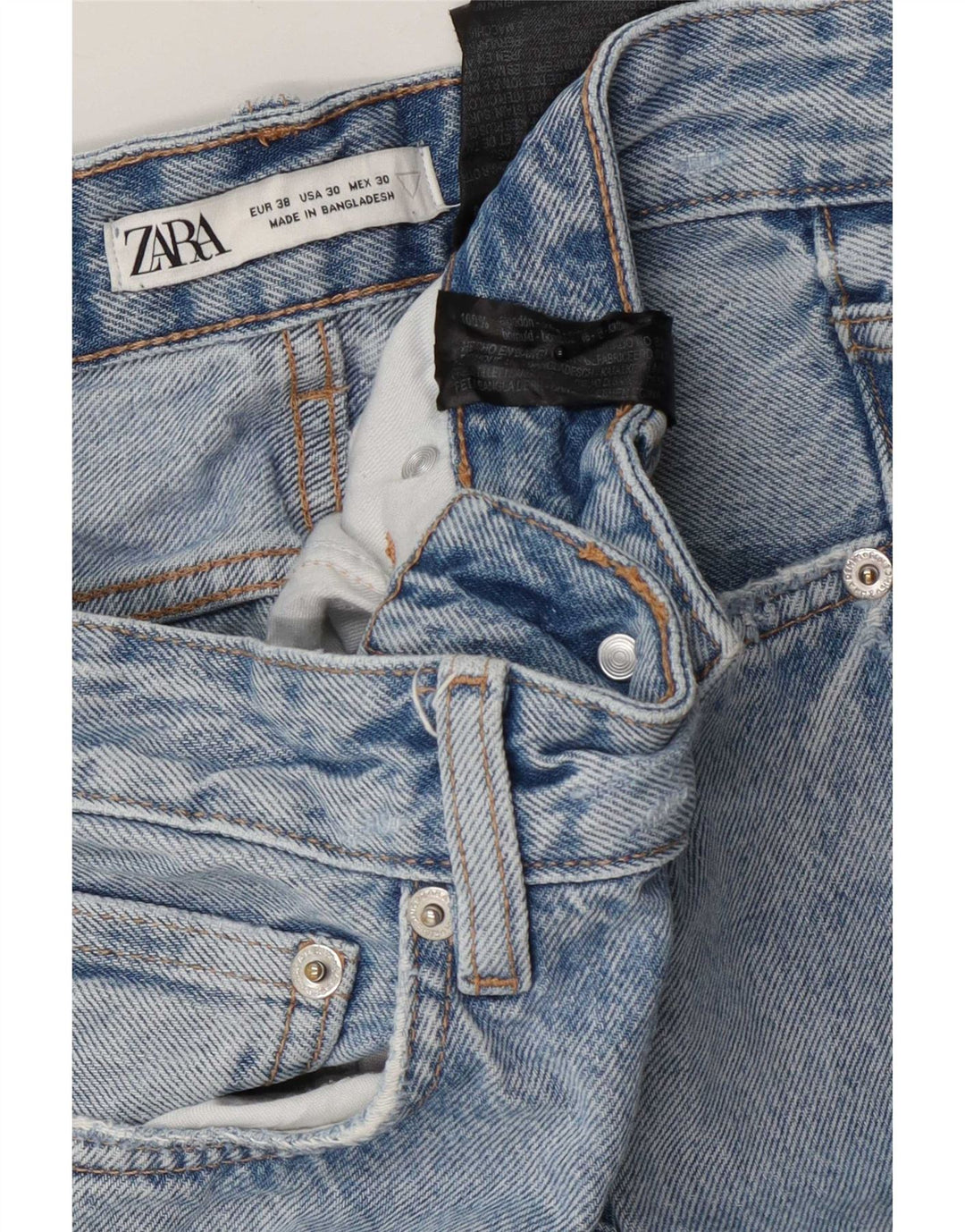 Zara Mens Straight Jeans EU 38 Pequeno W30 L26 Azul Algodão
