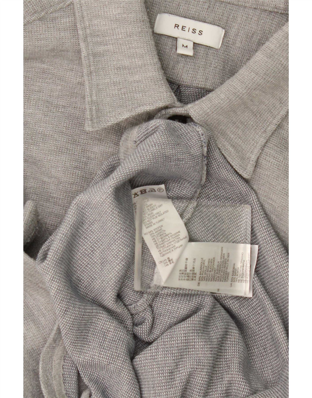 Camisa masculina Reiss algodão cinza médio