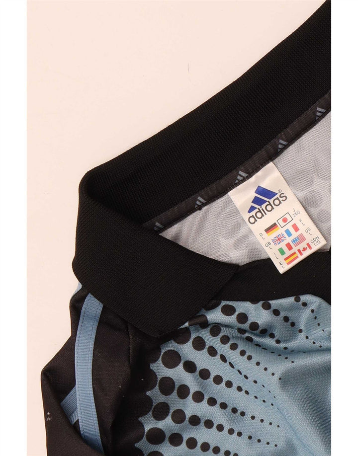 Adidas Mens Graphic Top Manga Longa Grande Azul Colorblock Poliéster