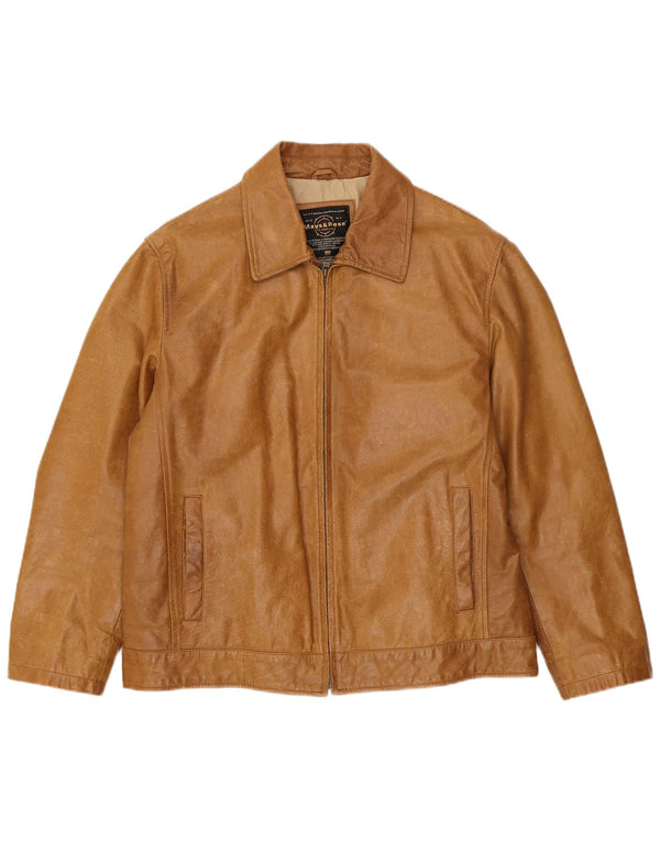 Jaqueta de couro masculina Mays & Rose UK 42 XL bege