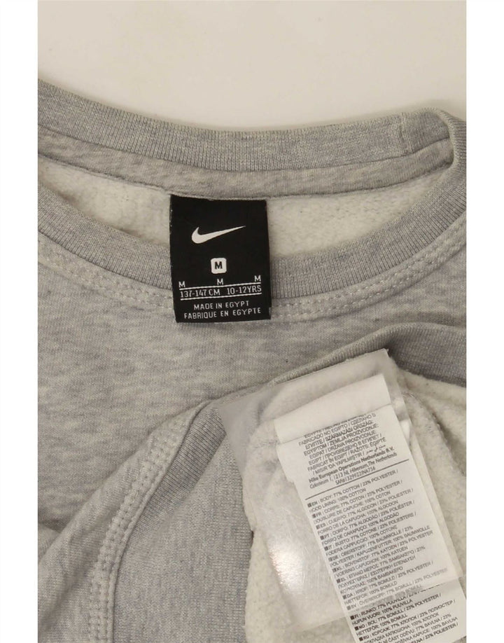 Moletom Nike Boys Jumper 10-11 anos cinza médio algodão manchado