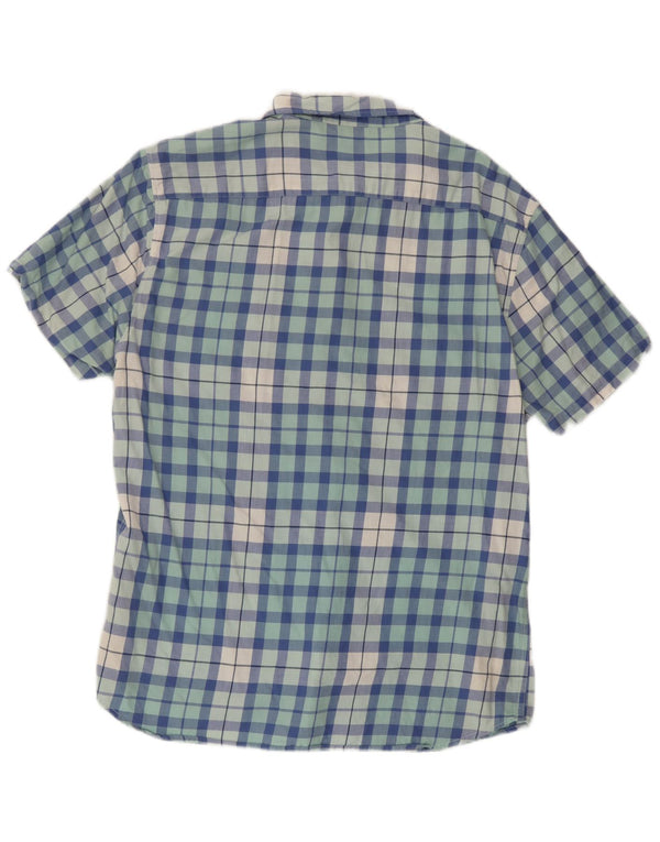 Camisa masculina Lee de manga curta slim fit XL azul xadrez algodão