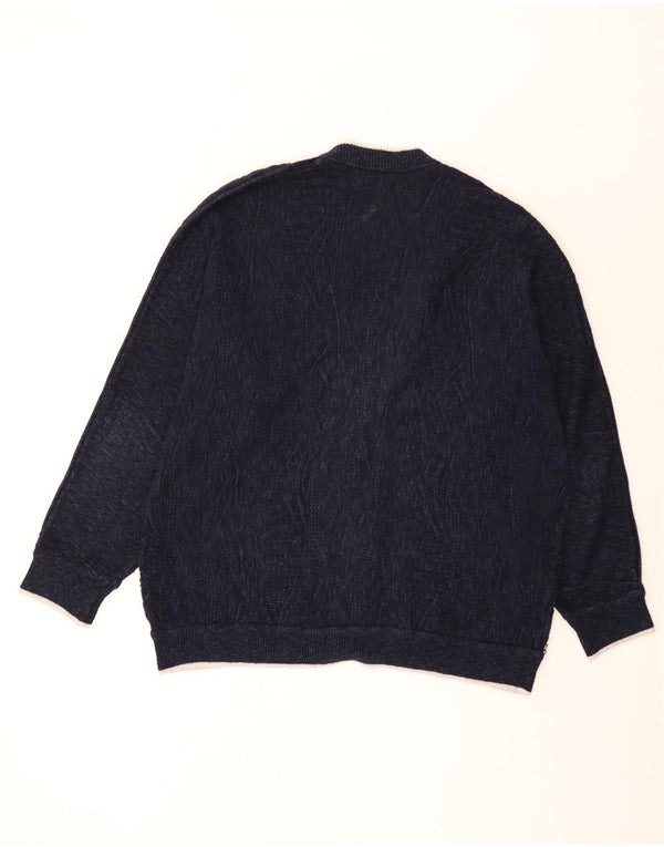 Suéter cardigã masculino Carlo Colucci IT 56 2XL algodão azul marinho