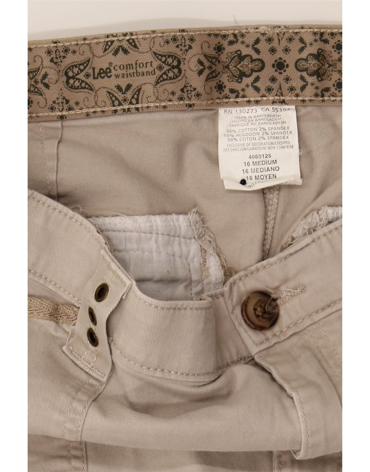 LEE Womens Straight Cargo Trousers US 16 2XL W34 L30 Beige Cotton Vintage Lee and Second-Hand Lee from Messina Hembry 