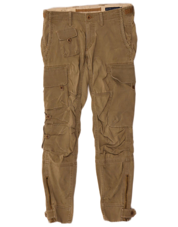 Ralph Lauren Calça cargo feminina slim US 6 médio W29 L28 algodão cáqui