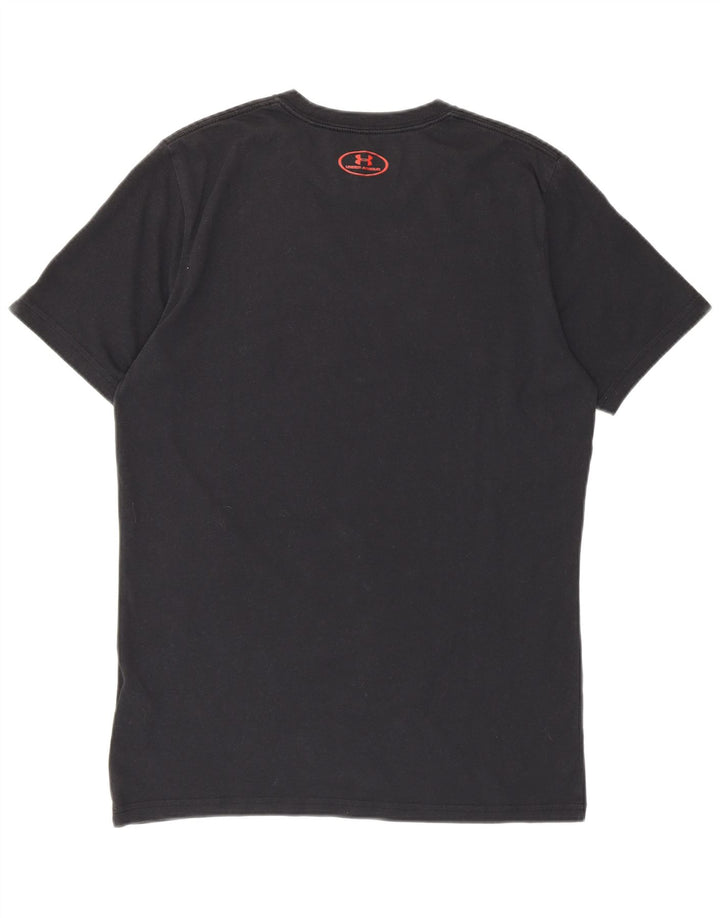 Under Armour Camiseta masculina gráfica top pequeno algodão preto