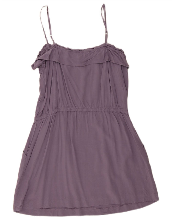 J. Crew Vestido de verão feminino Reino Unido 12 rayon roxo médio