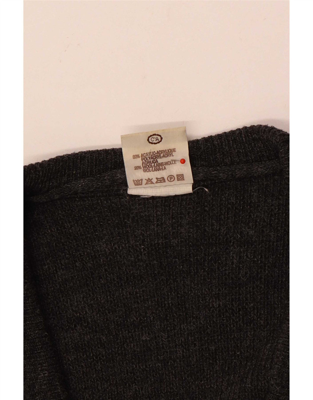Angelo Litrico Suéter Cardigan Masculino UE 48/50 Acrílico Geométrico Cinza Médio
