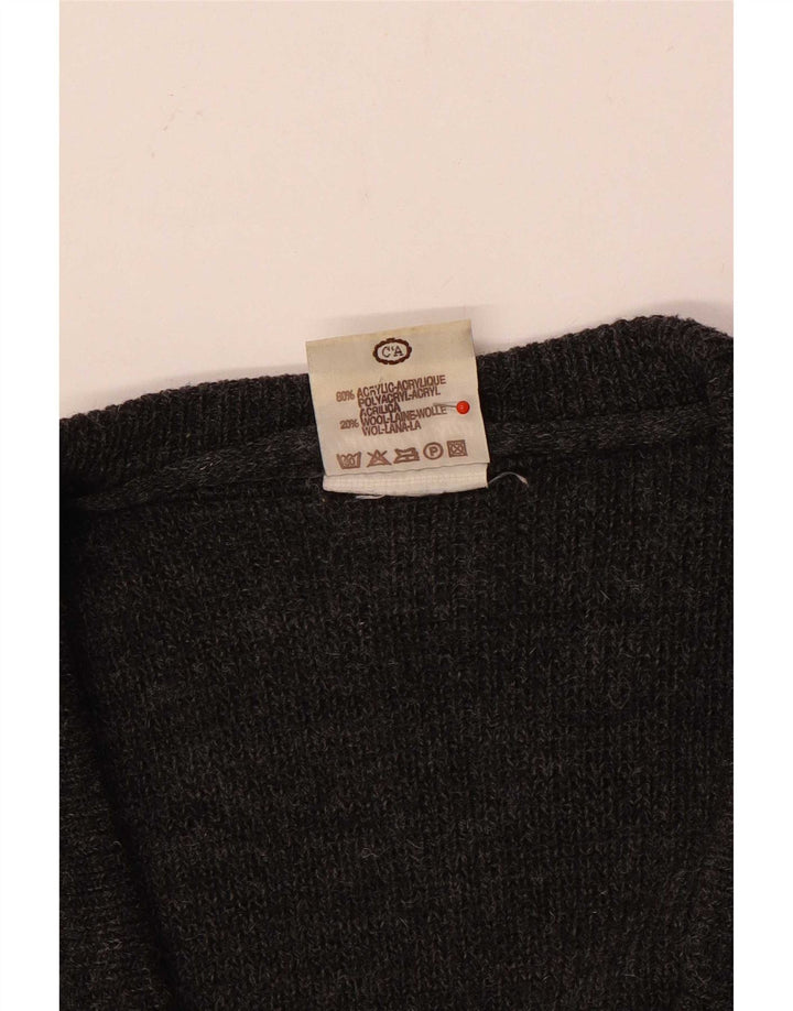 Angelo Litrico Suéter Cardigan Masculino UE 48/50 Acrílico Geométrico Cinza Médio