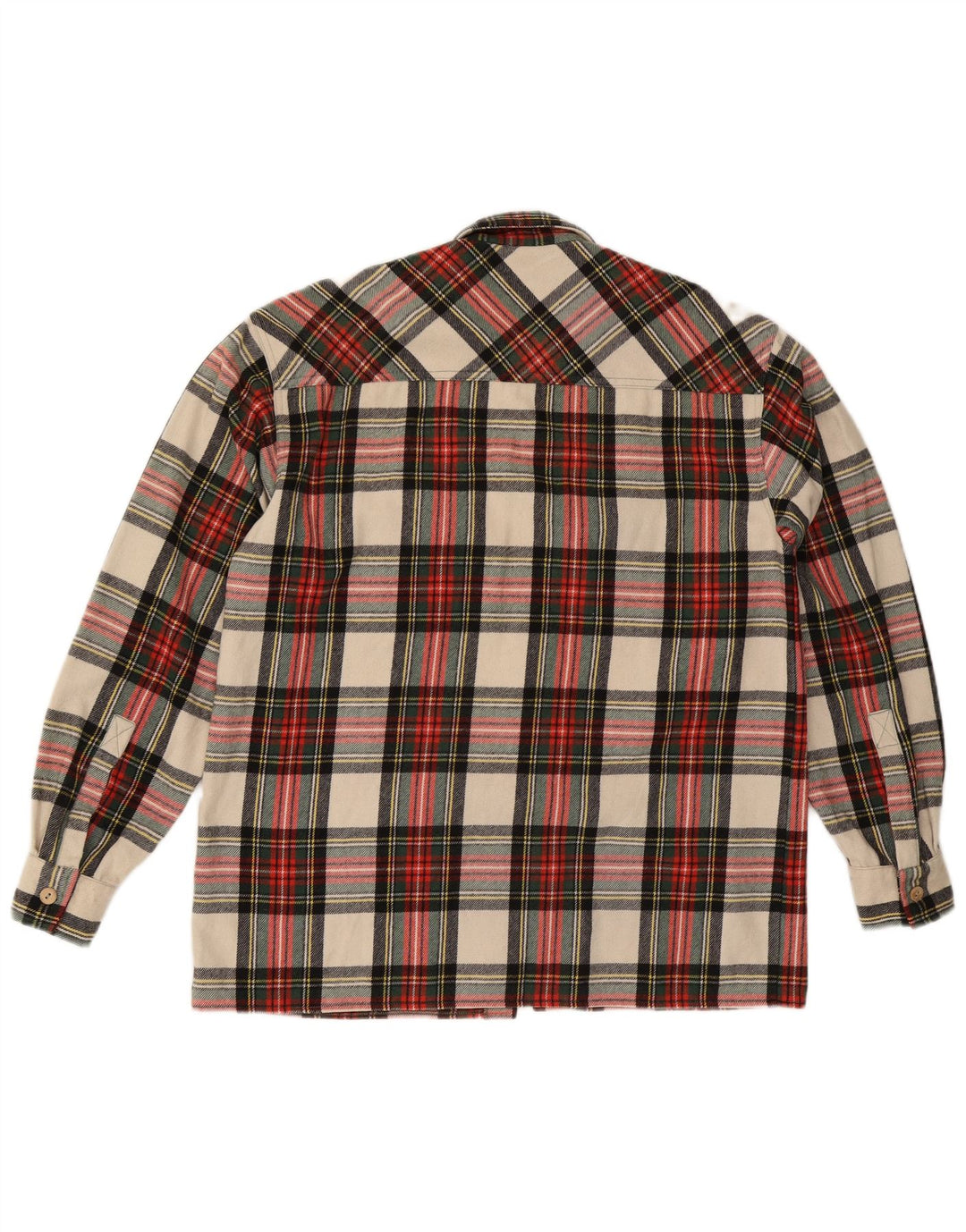 Camisa masculina vintage de flanela IT 50 lã xadrez vermelha média