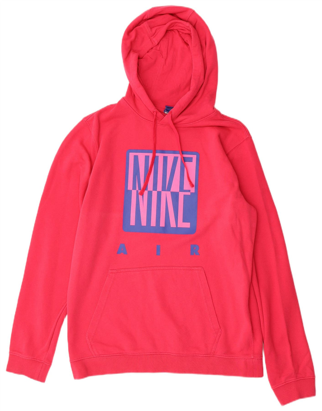 NIKE Mens Graphic Hoodie Jumper Médio Rosa Algodão