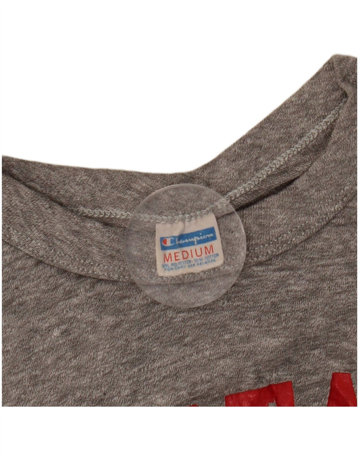 Camiseta feminina com estampa CHAMPION UK 12 poliéster cinza médio