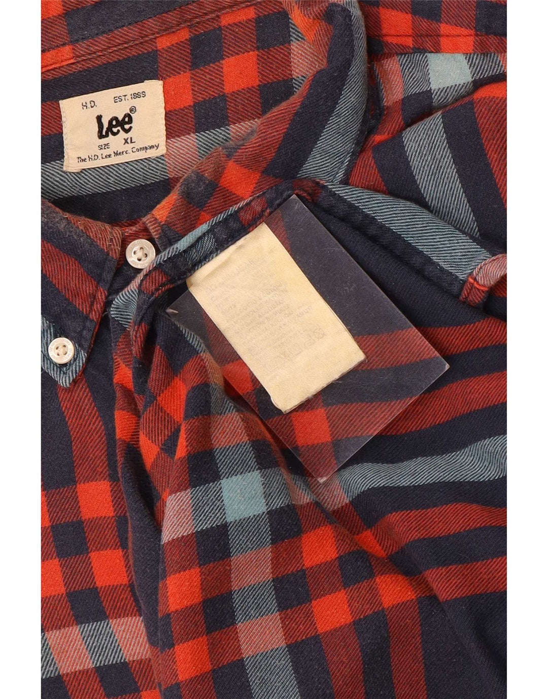 Camisa masculina de flanela Lee XL azul xadrez algodão