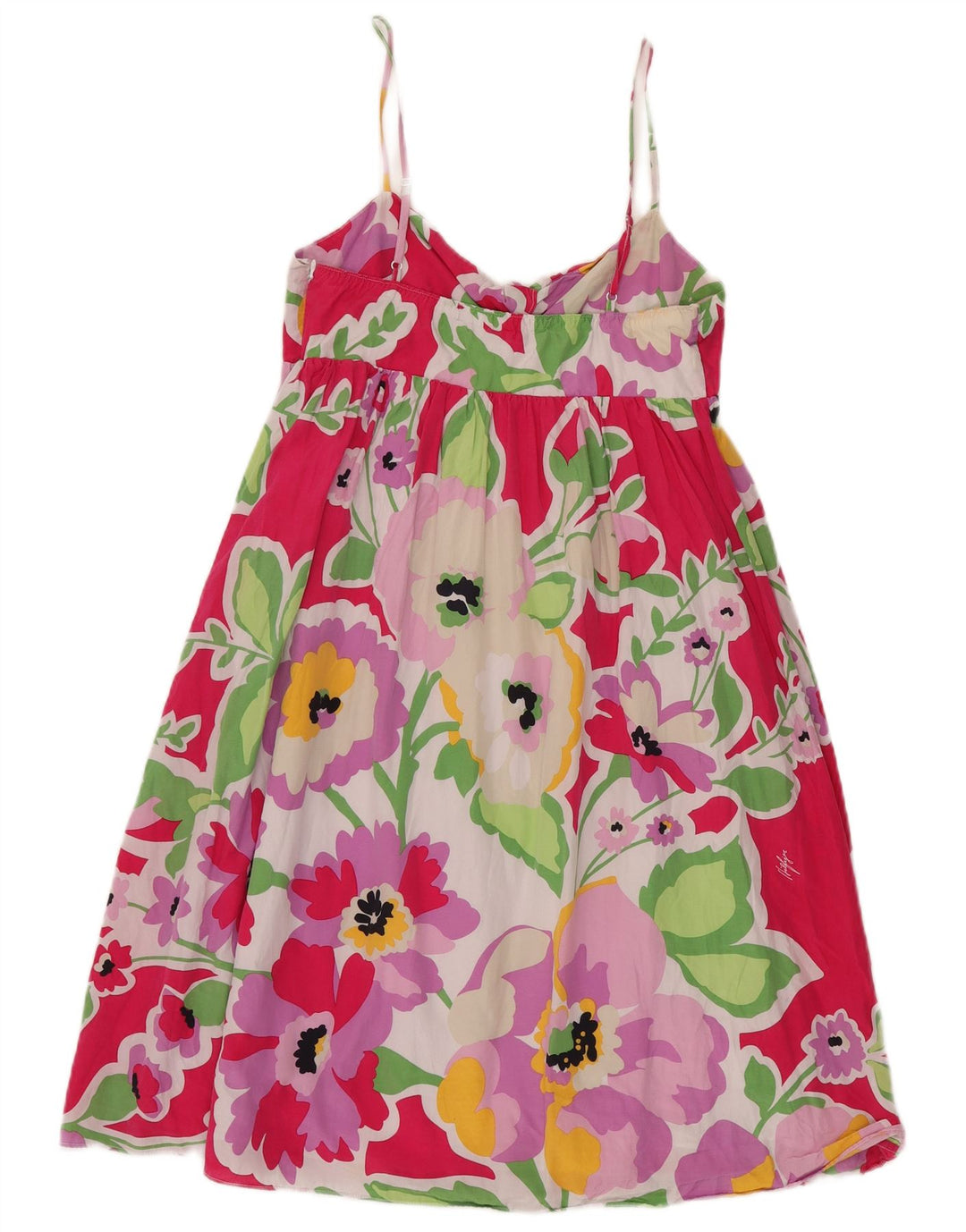 Vestido de verão feminino TOMMY HILFIGER EUA 6 seda floral rosa médio