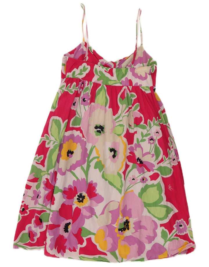 Vestido de verão feminino TOMMY HILFIGER EUA 6 seda floral rosa médio