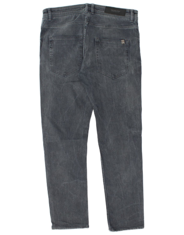 Zara Mens Slim Jeans EU 42 Grande W32 L28 Algodão Cinza