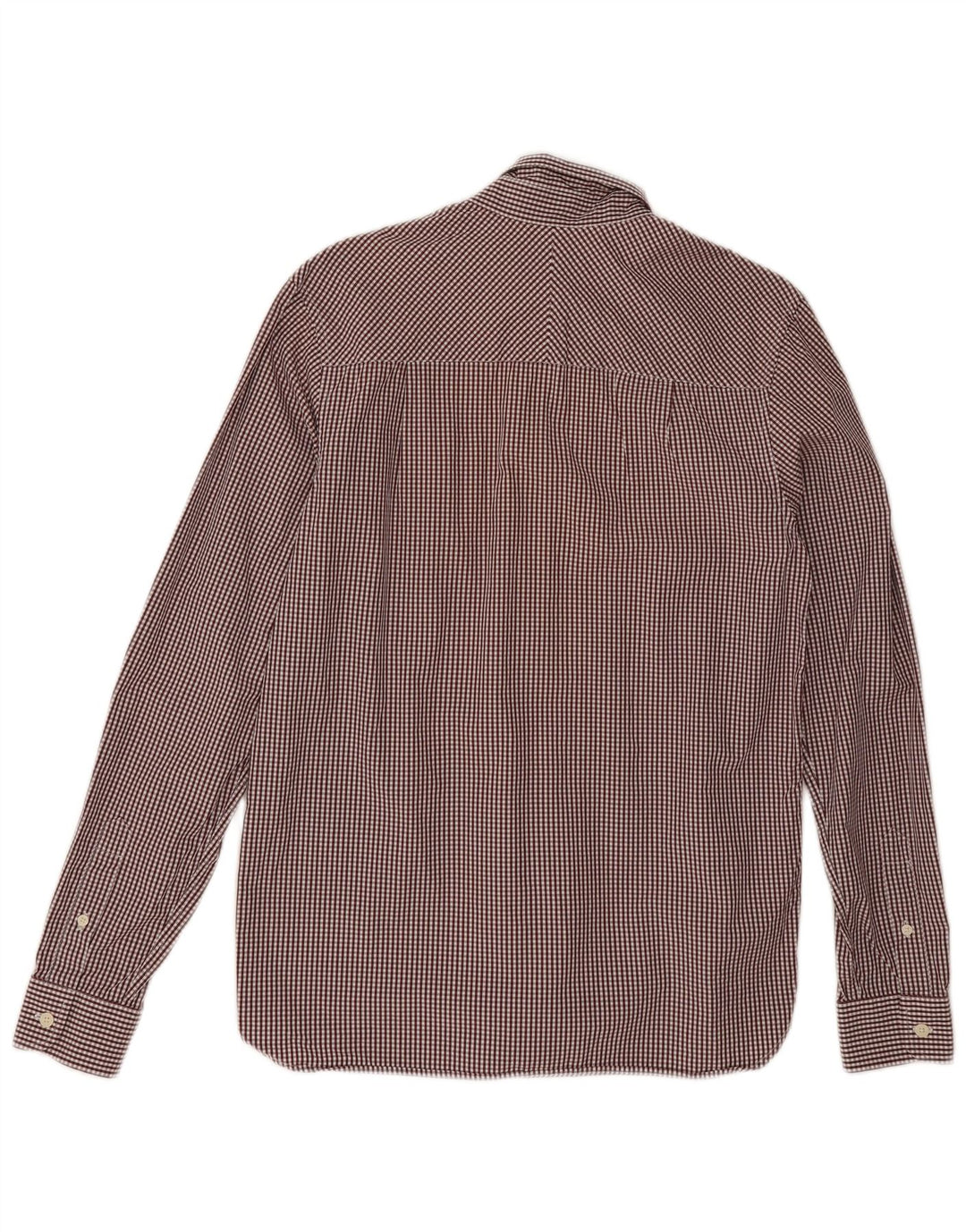 Camisa masculina Fred Perry pequena de algodão gingham cor de vinho