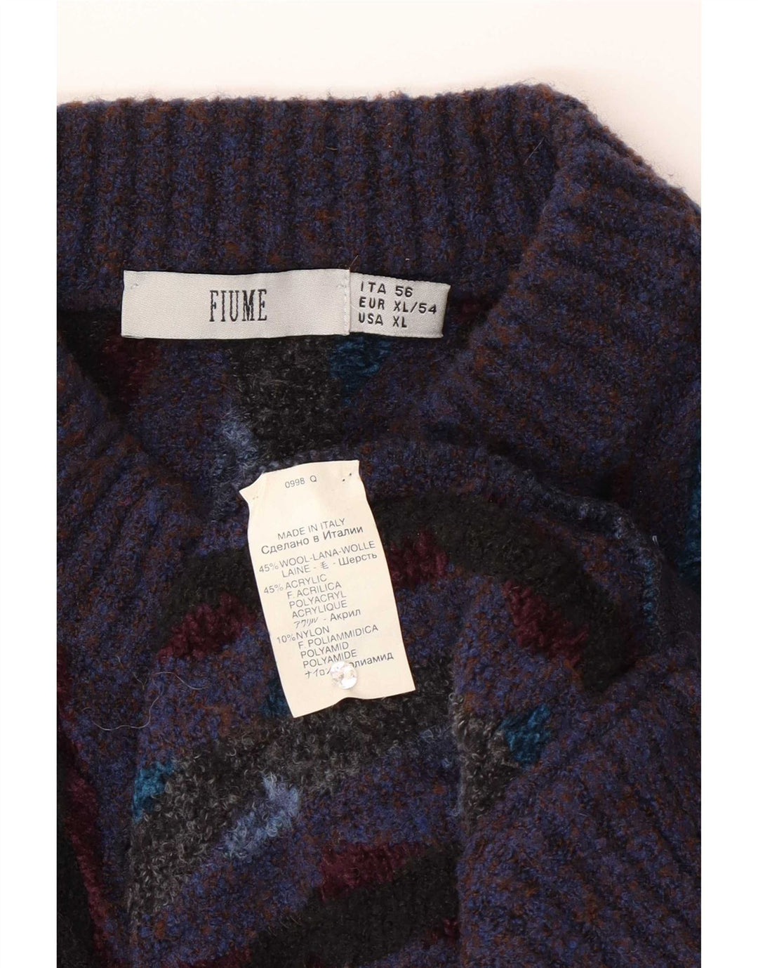 Suéter cardigã masculino Fiume Regular Fit XL de lã listrada roxa