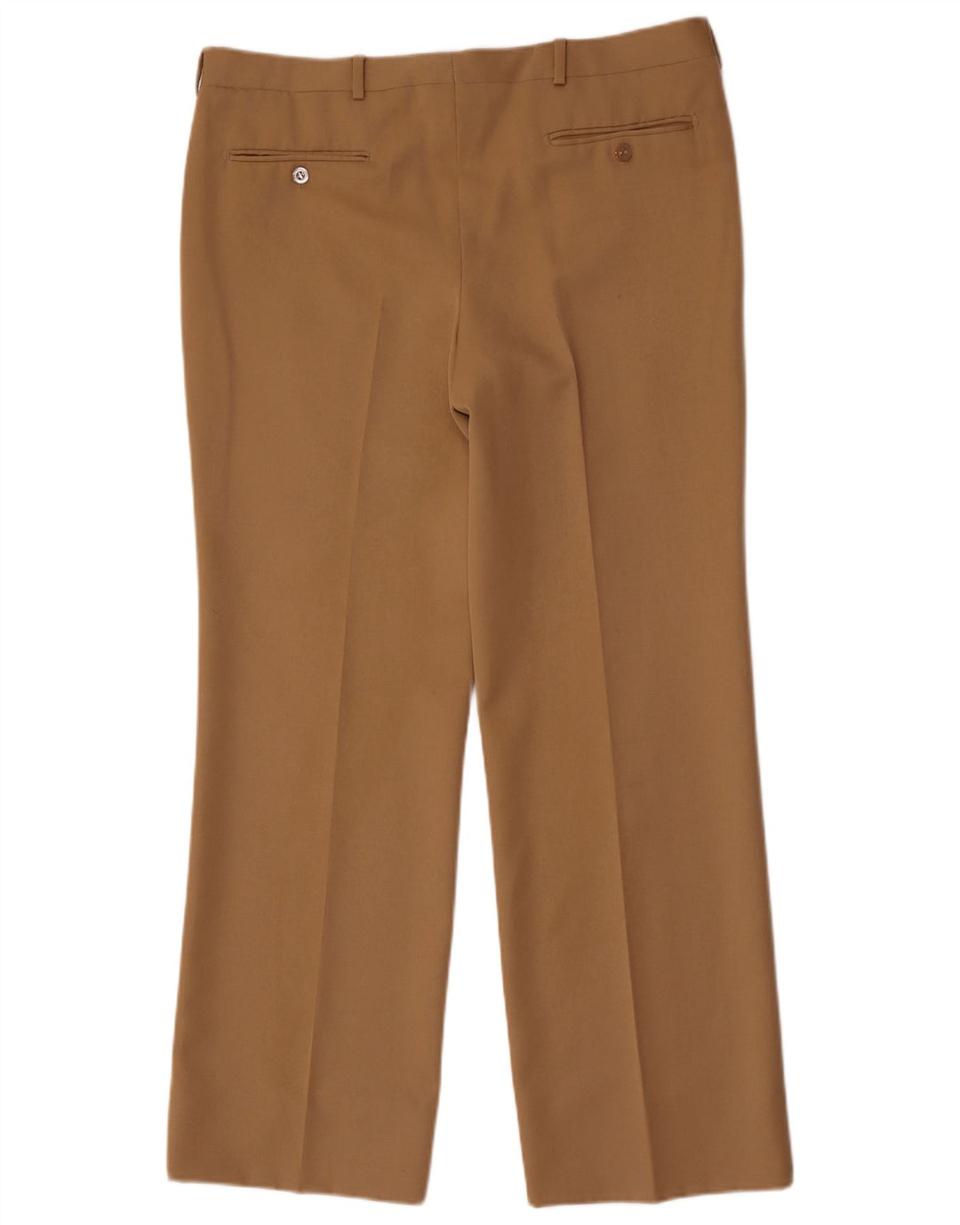 Calça vintage masculina de terno reto W36 L30 bege