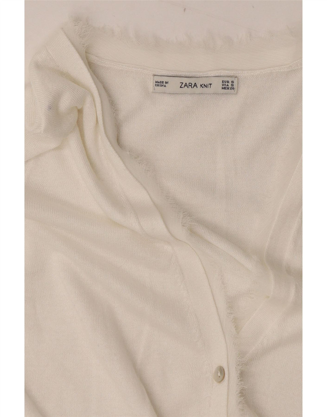 Suéter cardigã feminino Zara Reino Unido 10 pequeno branco