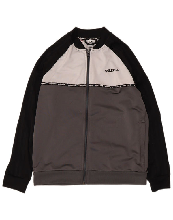 Adidas Meninos Graphic Tracksuit Top Jacket 13-14 Anos Cinza Colorblock