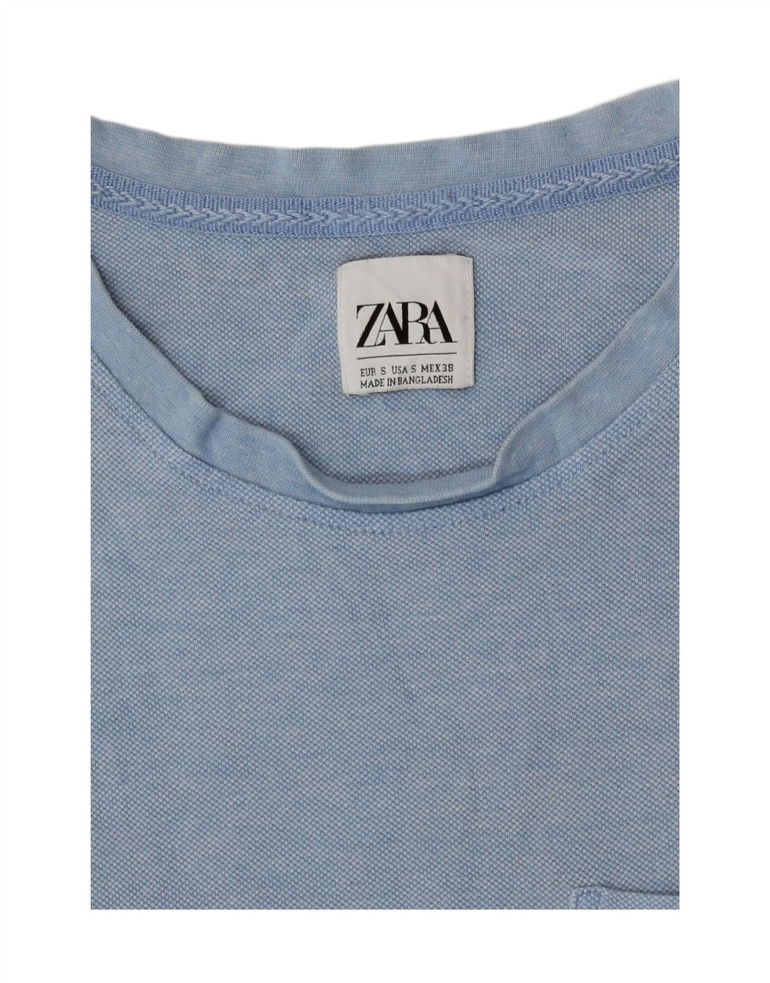 Camiseta masculina Zara Top pequeno azul