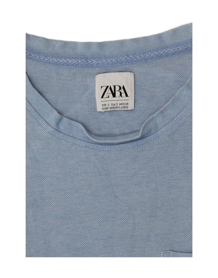 Camiseta masculina Zara Top pequeno azul