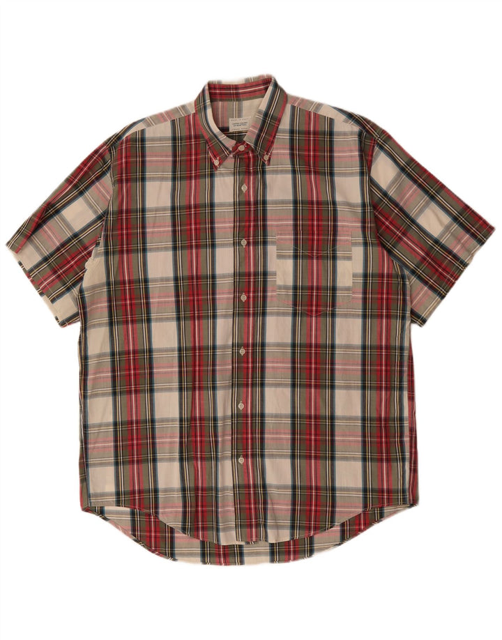 Camisa masculina de manga curta BENETTON grande xadrez multicolorida