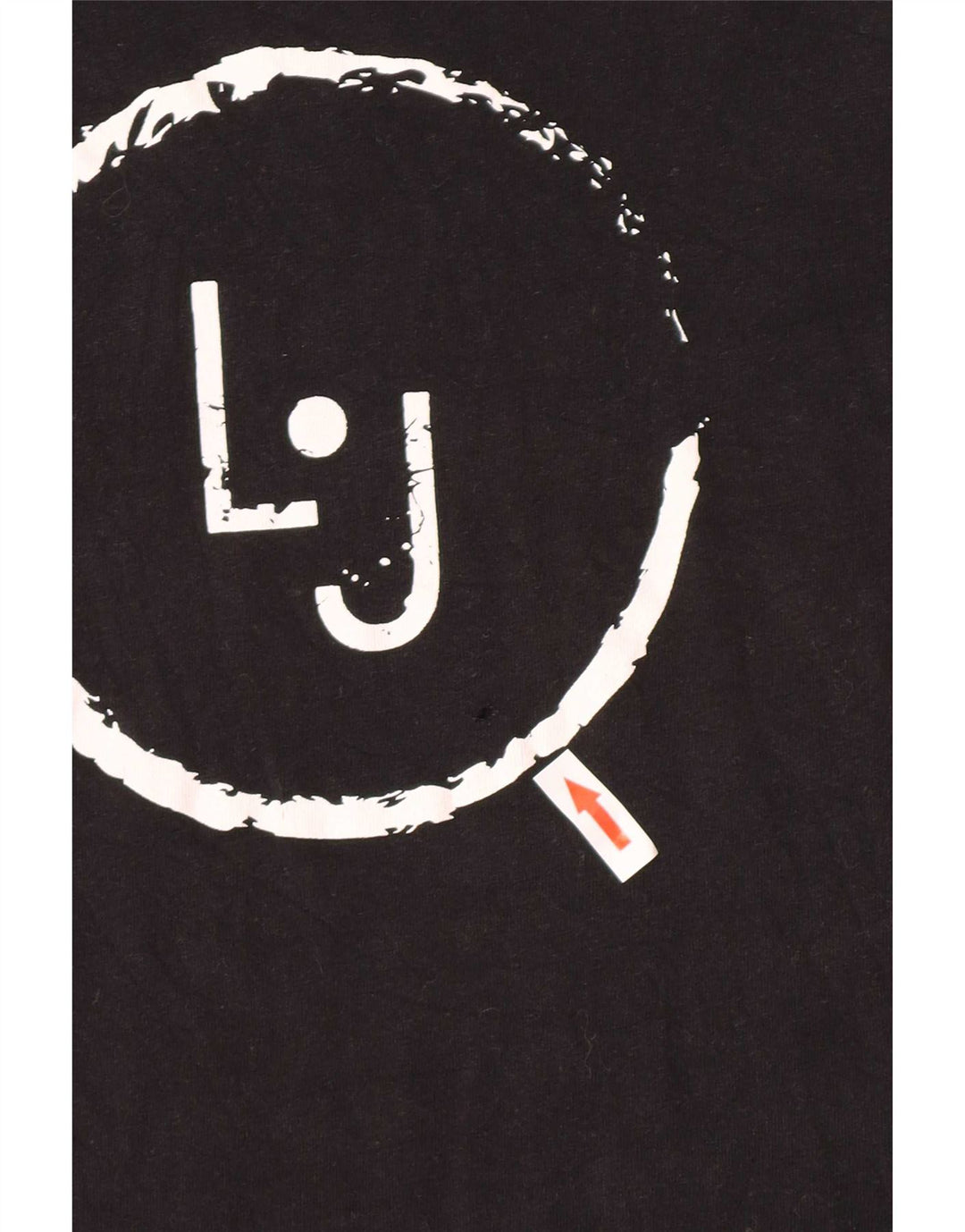 Camiseta masculina Liu Jo com estampa gráfica pequena de algodão preto