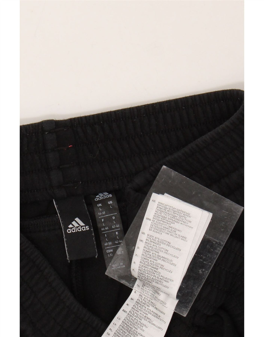 Calça de treino feminina ADIDAS UK 16/18 grande algodão preto