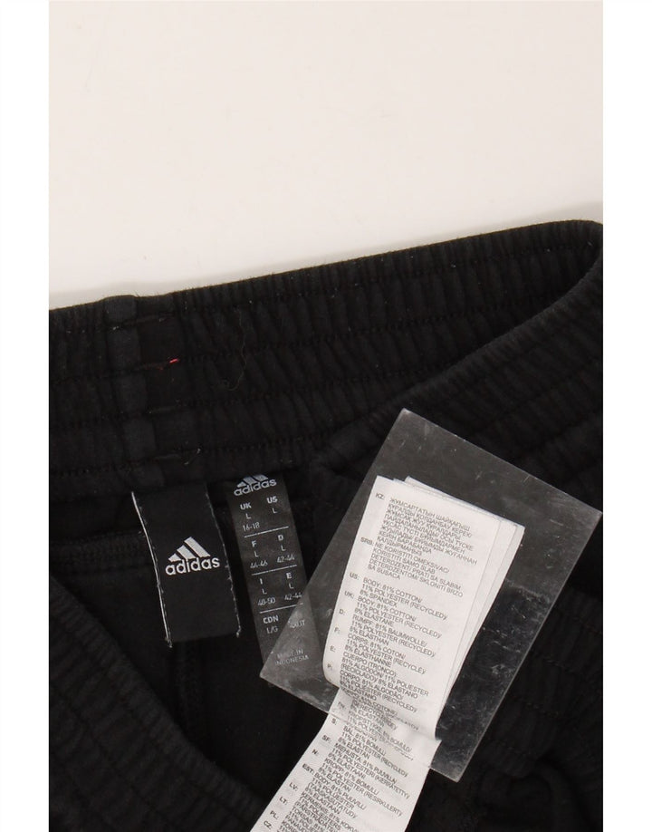 Calça de treino feminina ADIDAS UK 16/18 grande algodão preto