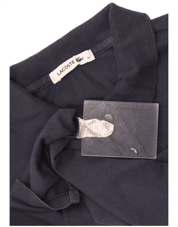 Camisa polo feminina Lacoste tamanho 40 algodão azul marinho médio