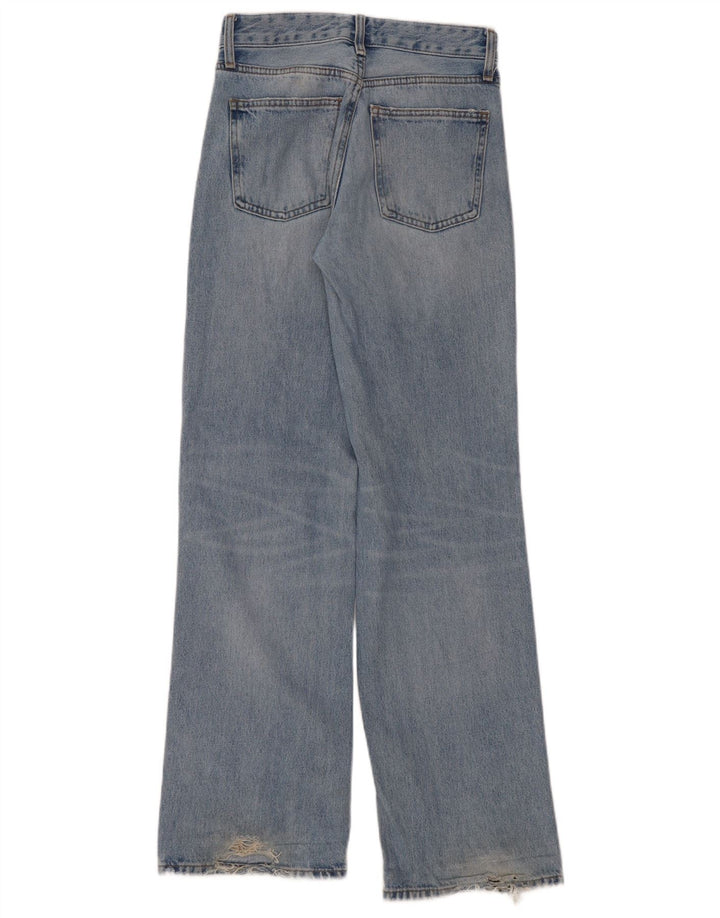 Calça jeans feminina Zara Bootcut EU 34 2XS W24 L33 azul algodão