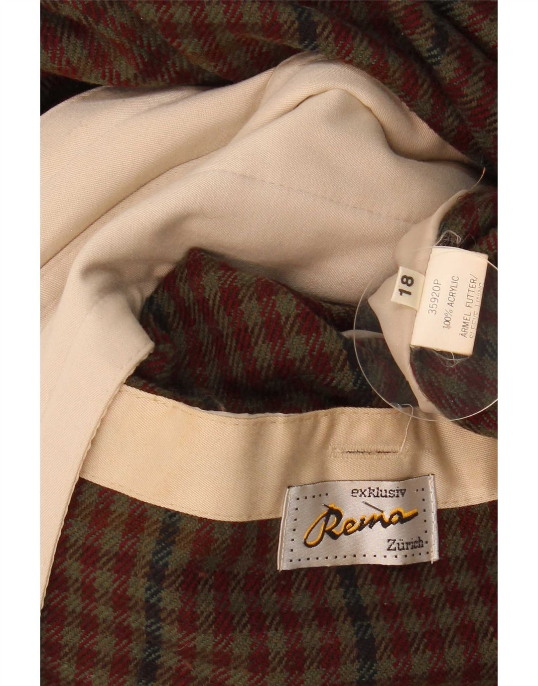 Sobretudo feminino vintage UK 18 XL bege acrílico