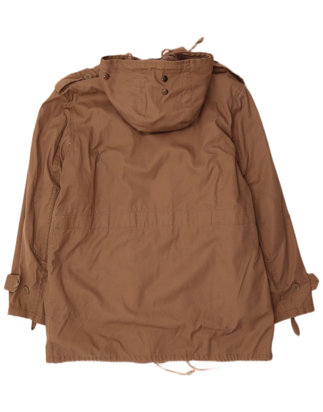 Jaqueta militar com capuz masculina vintage IT 52 XL poliéster bege