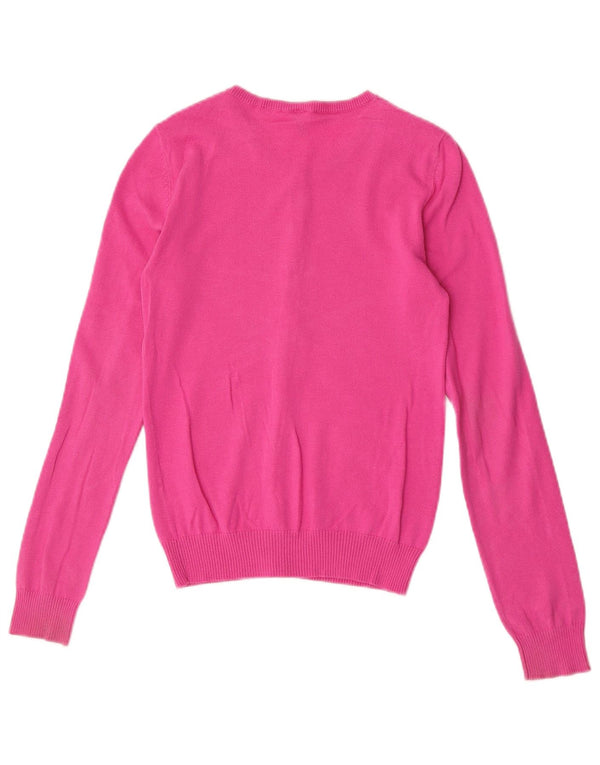 Suéter Cardigan Feminino Benetton UK 8 Pequeno Rosa