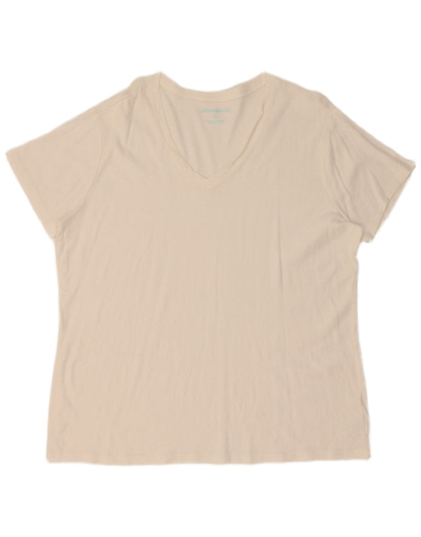 Camiseta feminina Eddie Bauer Top UK 20 2XL algodão branco