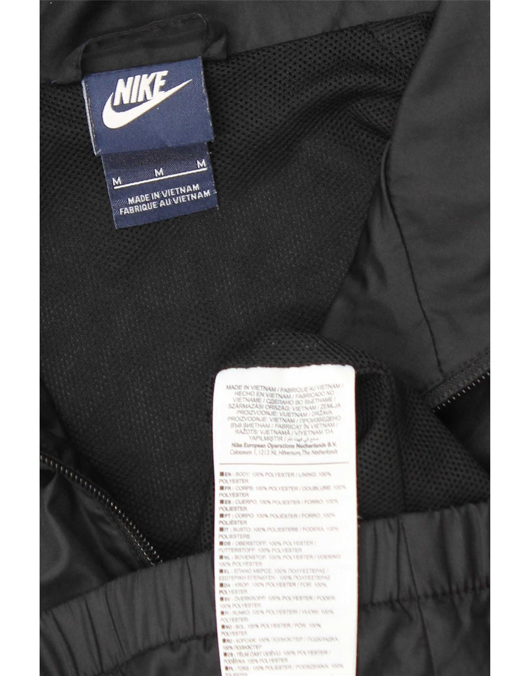 Jaqueta de chuva masculina Nike UK 38 poliéster preto médio