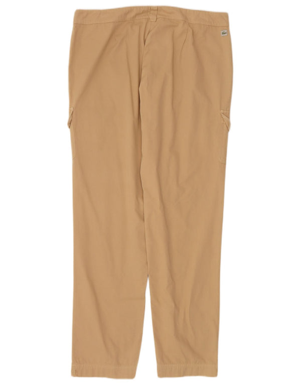 Calça cargo reta feminina Lacoste tamanho 44 grande W34 L32 algodão bege