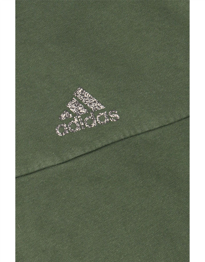 ADIDAS Mens Hoodie Jumper Médio Algodão Verde